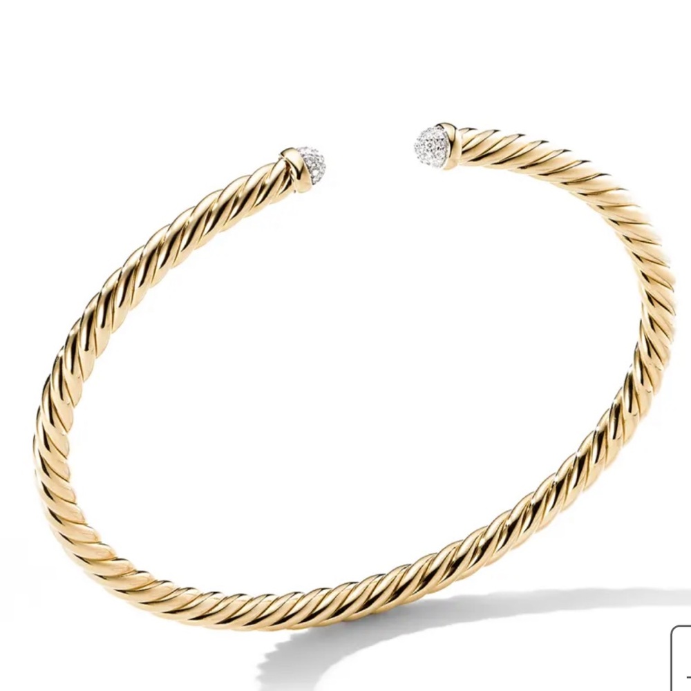 David Yurman Twisted Gold Bracelet with Silver Accents